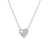 0.05ct 14k White Gold Diamond Heart Necklace